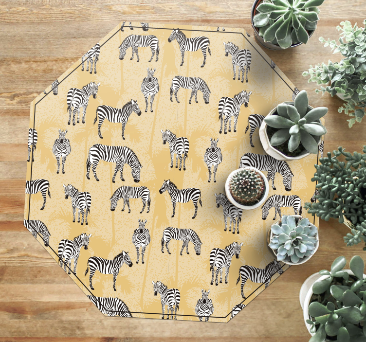 Zebra Safari Pattern animal print vinyl rug - TenStickers