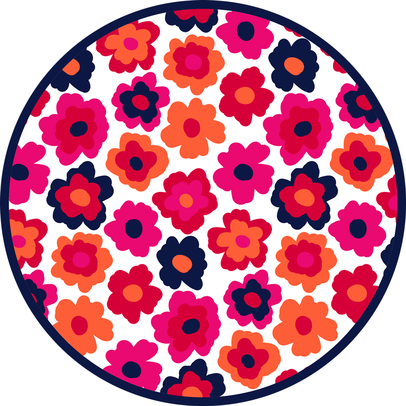 Red poppy floral vinyl rug - TenStickers