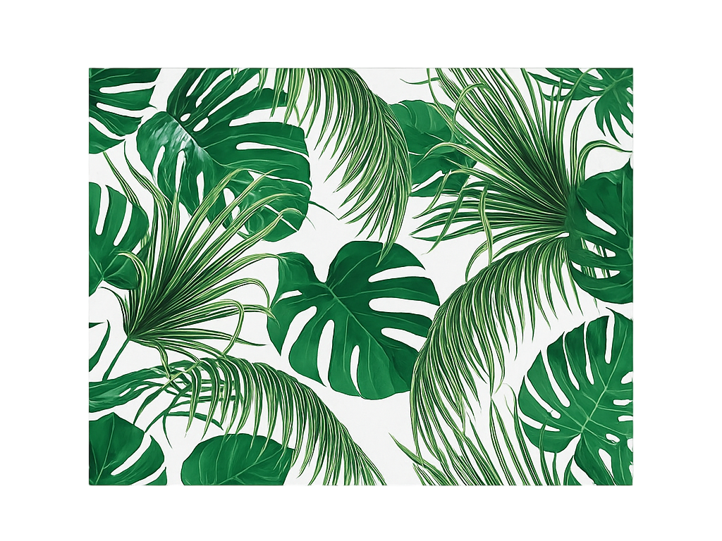 Tropical leaves design outdoor vinyl rug - TenStickers