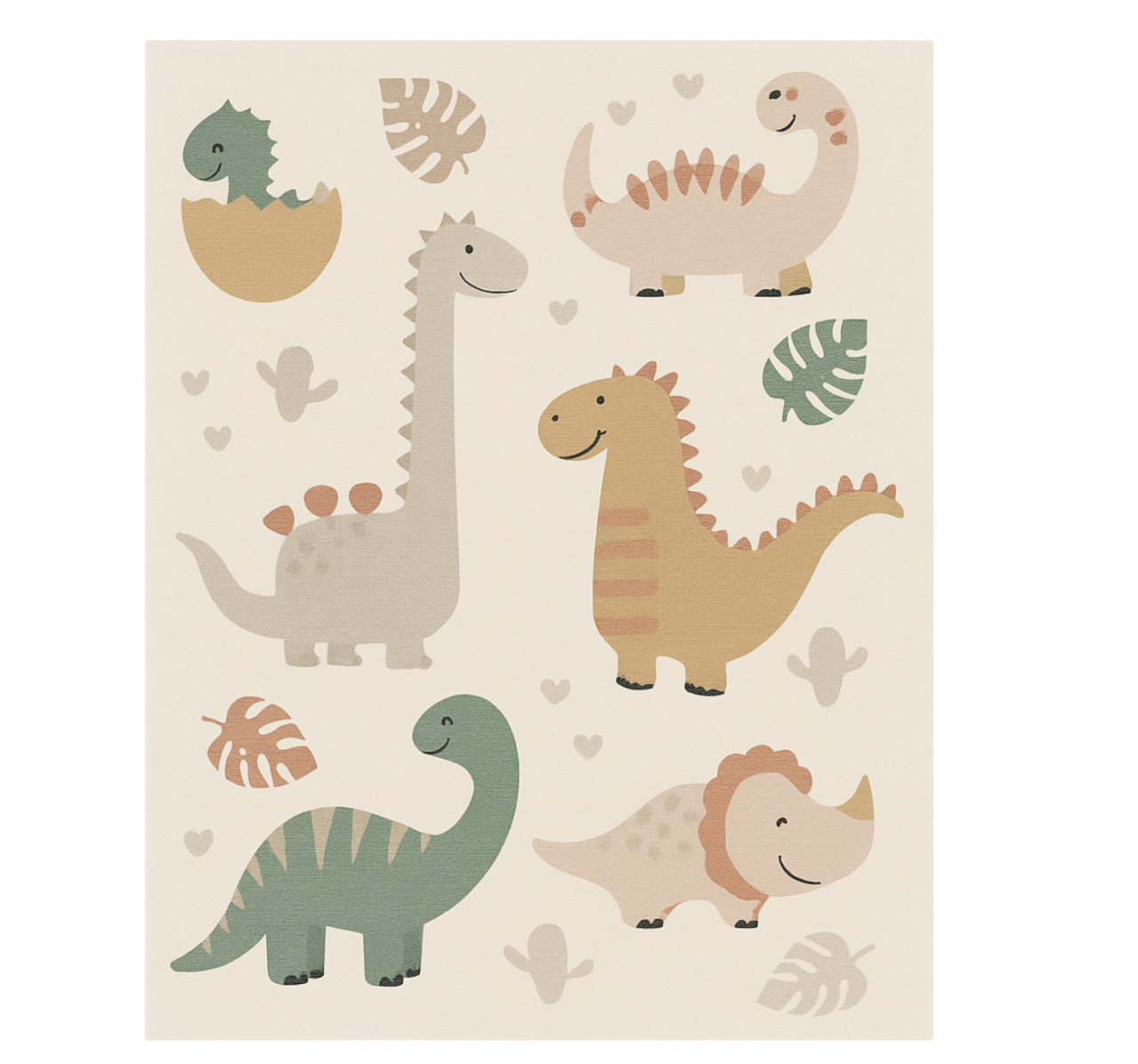Beige Jurassic design kids vinyl rug - TenStickers