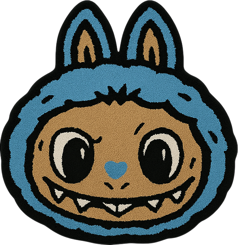 Blue Labubu design kids vinyl rug - TenStickers