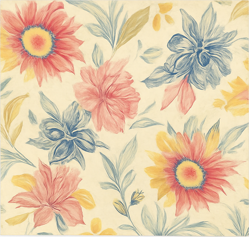 Floral burst kitchen vinyl rug - TenStickers