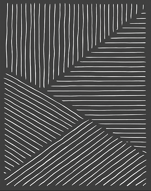 White wavy lines  kitchen vinyl rug - TenStickers