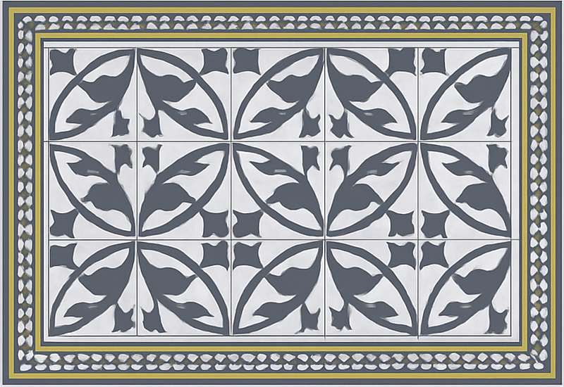 Living room vinyl rug encaustic style mat - TenStickers