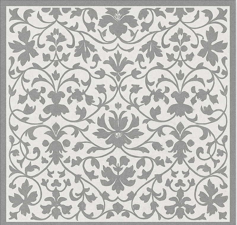 Elegant grey arabesque kitchen vinyl rug - TenStickers