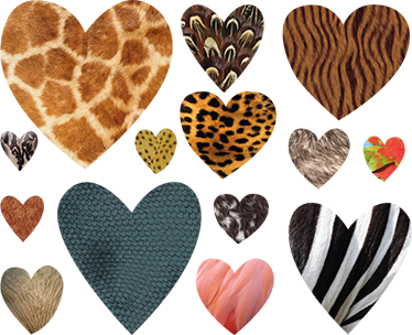 Animal vinyl rug in animal print hearts - TenStickers