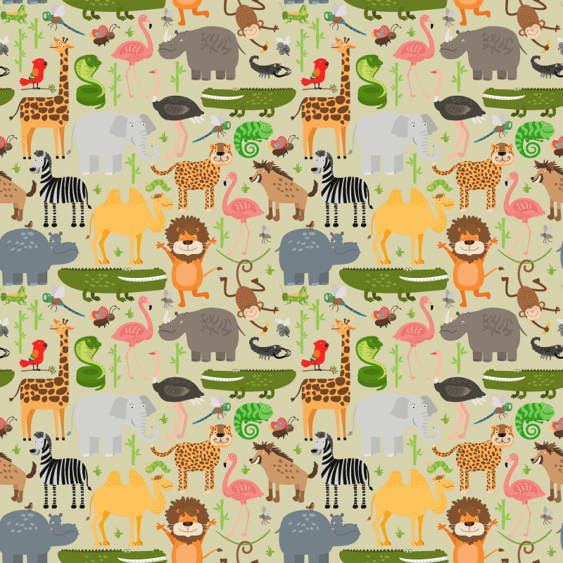 Animal vinyl rug jungle animals design - TenStickers