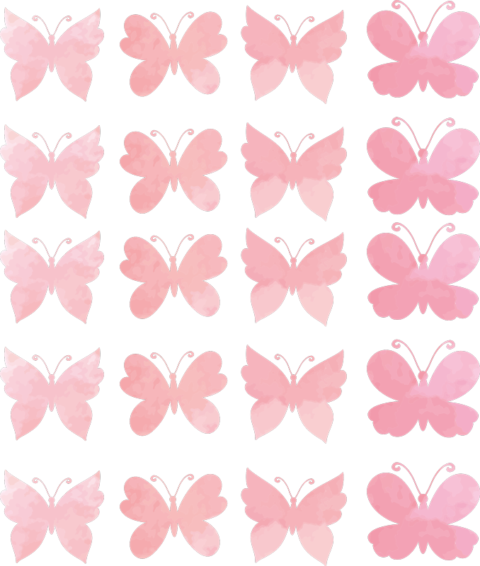 Animal vinyl rug with pink butterflies design - TenStickers