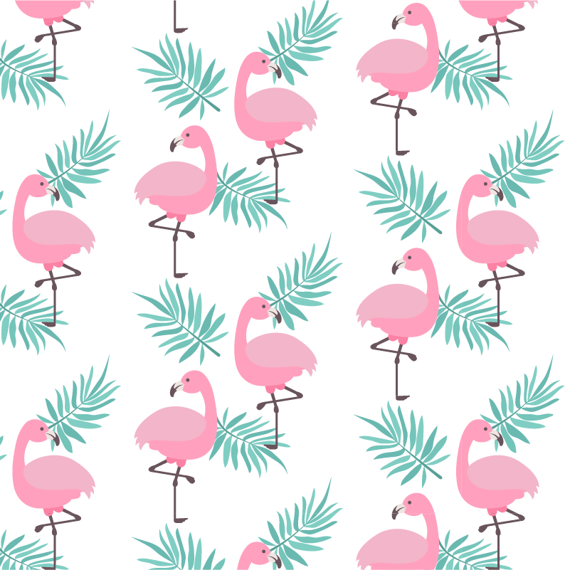 Animal vinyl rug with tropical flamingo design - TenStickers