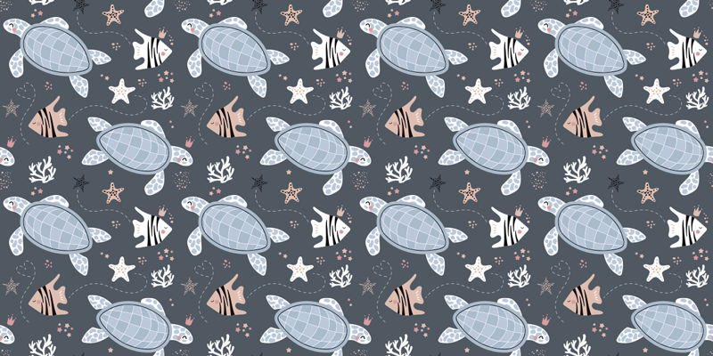 Animal vinyl rug turtles and fish under sea - TenStickers
