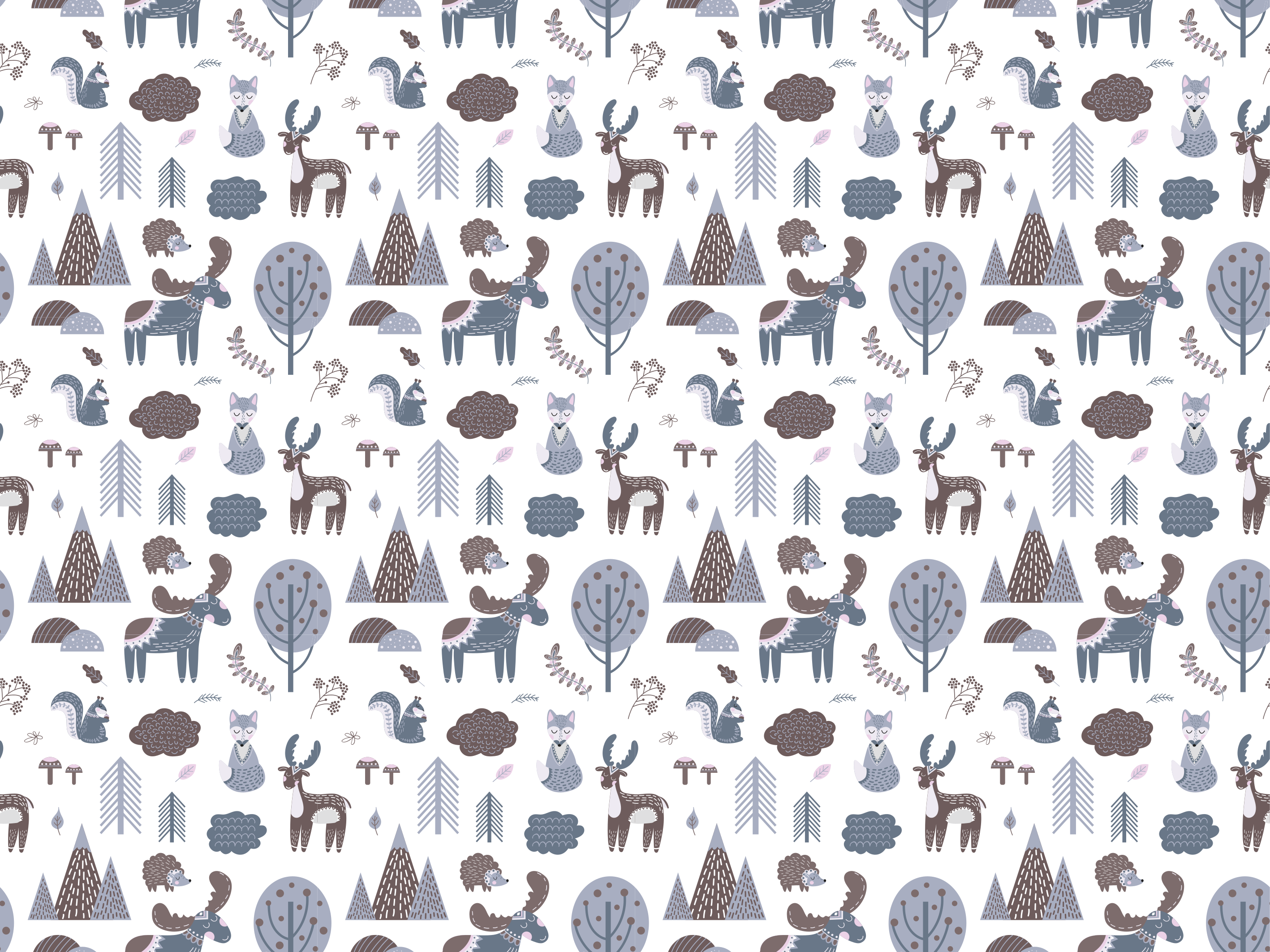 Animal vinyl rug nordic grey animals - TenStickers
