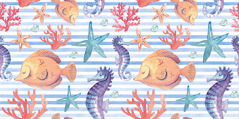 Animal vinyl rug ocean life design - TenStickers