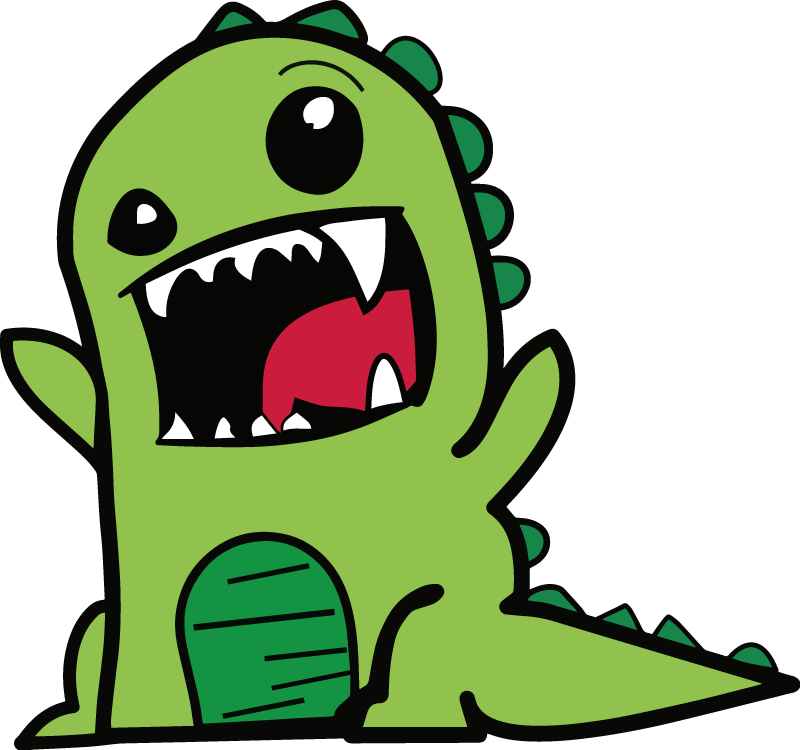 Green dinosaur doodle rug animal vinyl rug - TenStickers