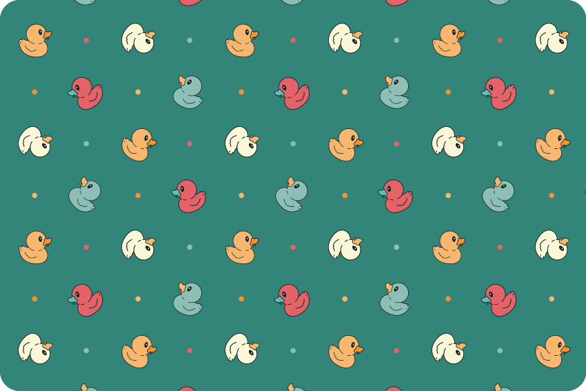 Animal vinyl rug with colorful rubber duckies - TenStickers