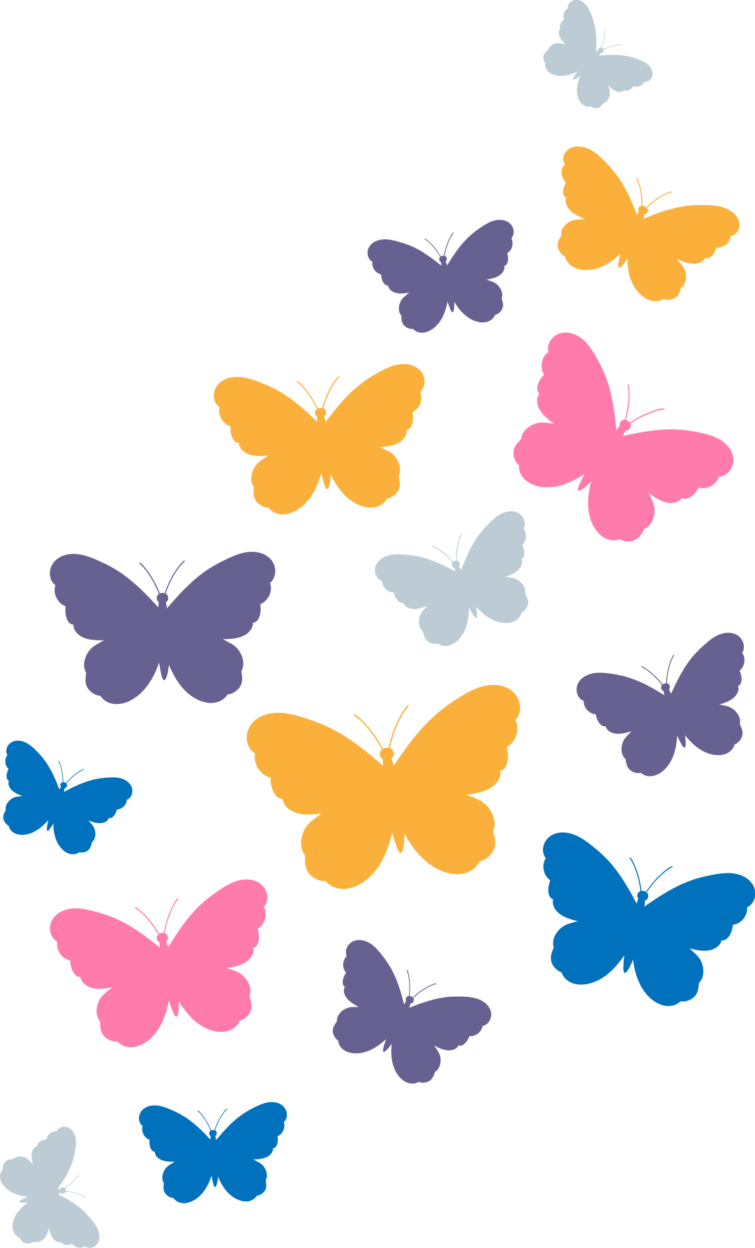 Animal vinyl rug with multicolor butterflies - TenStickers