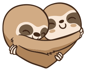 Animal vinyl rug featuring anime sloth heart - TenStickers