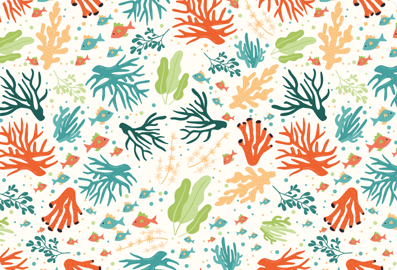Colorful coral animal vinyl rug - TenStickers