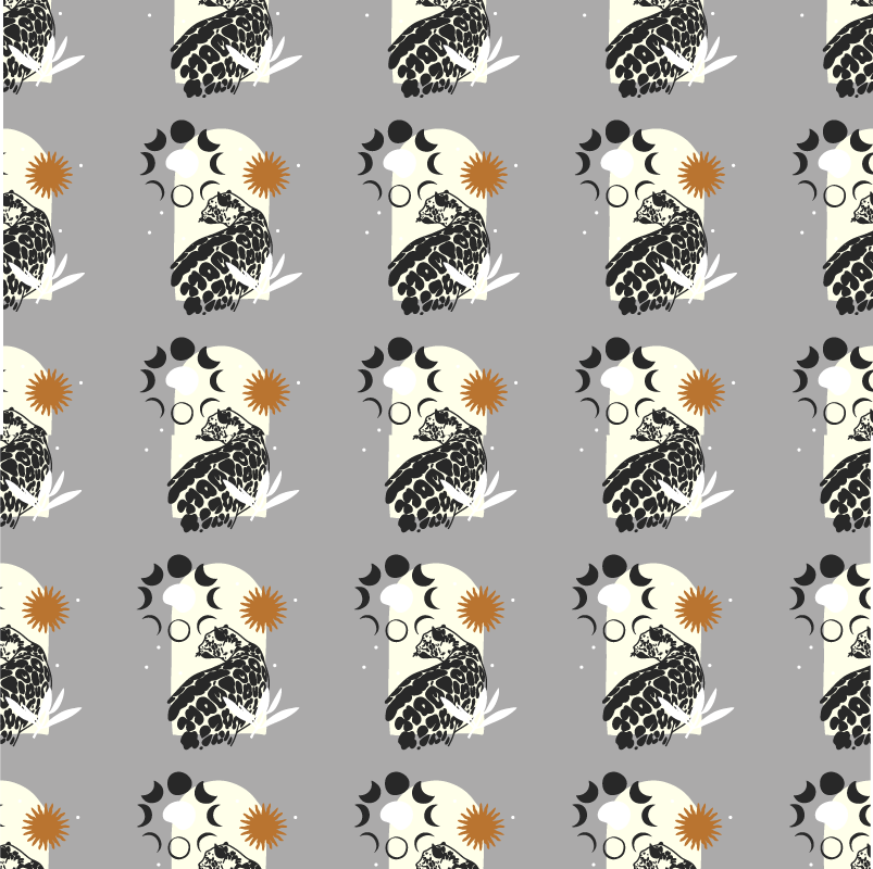 Animal vinyl rug with black leopard under moon pattern - TenStickers