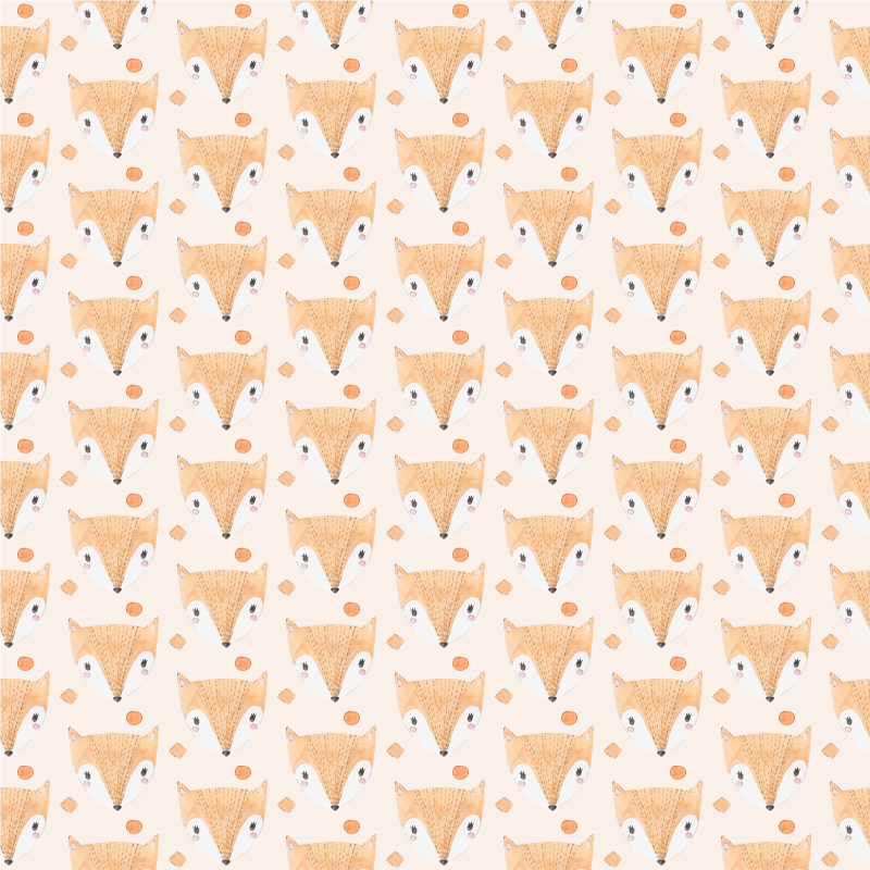 Animal vinyl rug with baby fox design - TenStickers