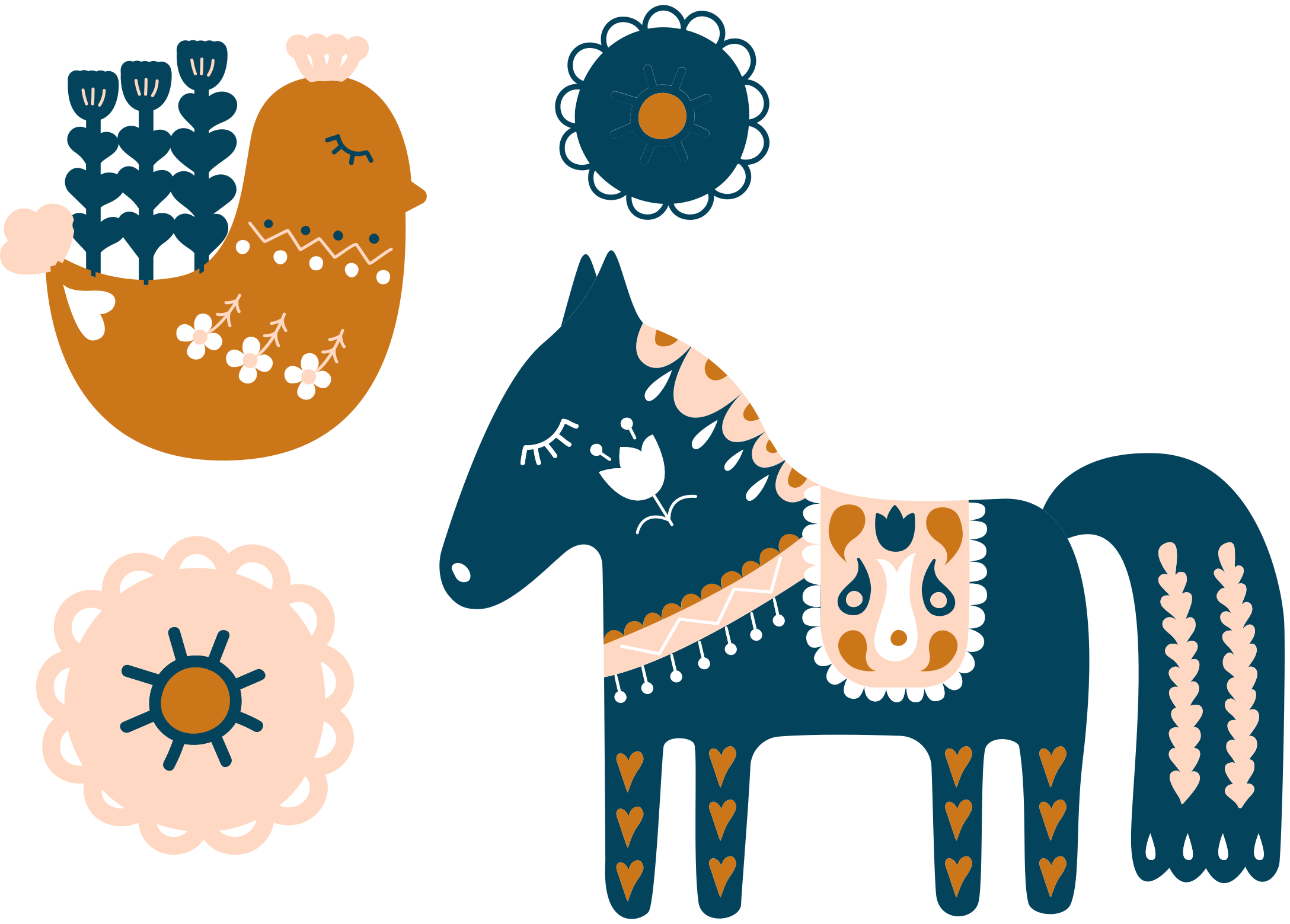 Colorful folk animal animal vinyl rug - TenStickers