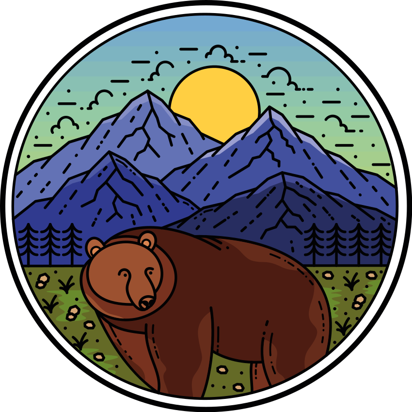 Animal vinyl rug bear in nature - TenStickers