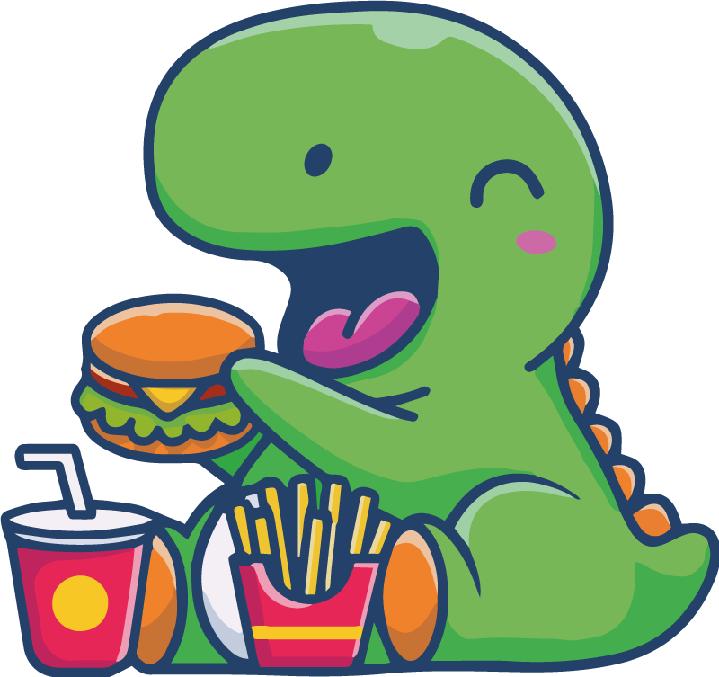 Happy green dinosaur animal vinyl rug - TenStickers