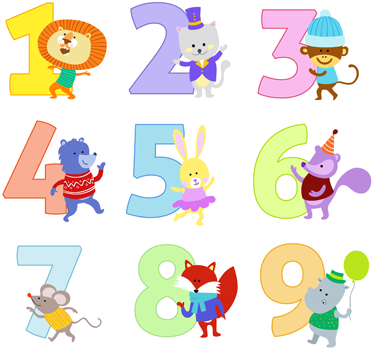 Animal vinyl rug colorful numbers for kids - TenStickers