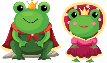 Animal vinyl rug king and queen frogs - TenStickers