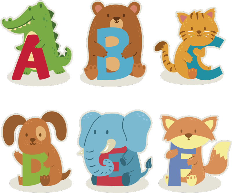 Animal vinyl rug with animal alphabet design - TenStickers