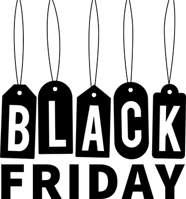 Black friday vinyl rug in stylish monochrome design - TenStickers