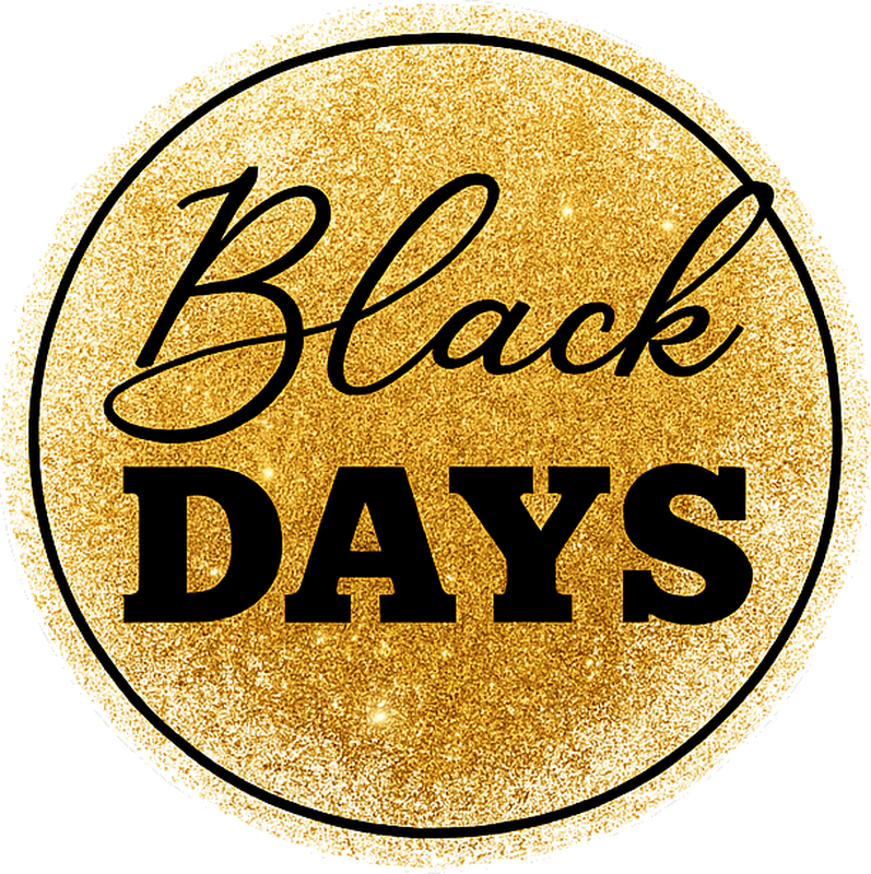 Black friday vinyl rug white and gold "black days" - TenStickers