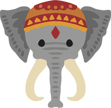 Animal vinyl rug elephant head design - TenStickers