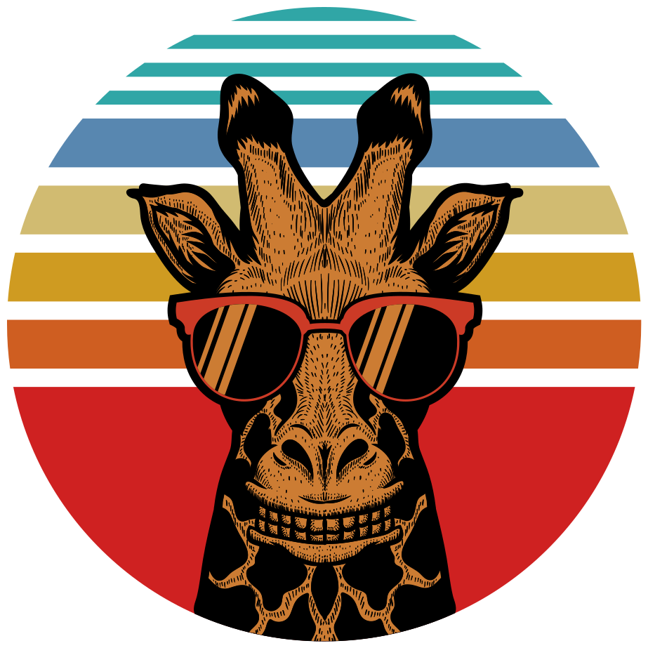 Cool sunglasses giraffe animal vinyl rug - TenStickers
