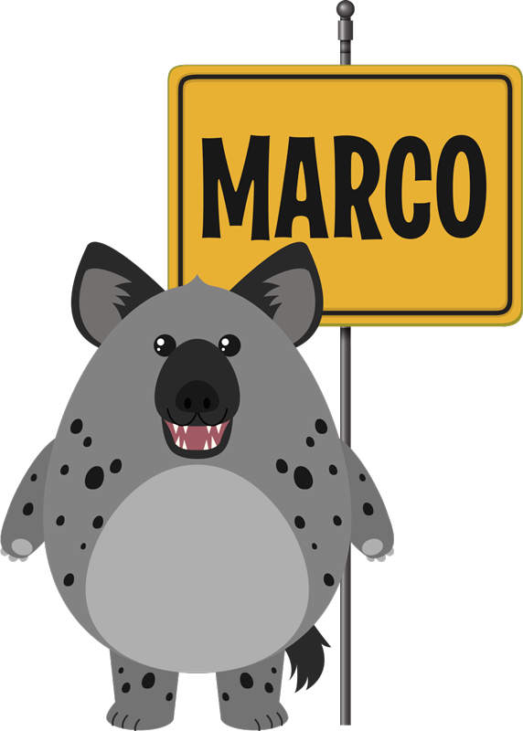 Animal vinyl rug wild hyena name design - TenStickers