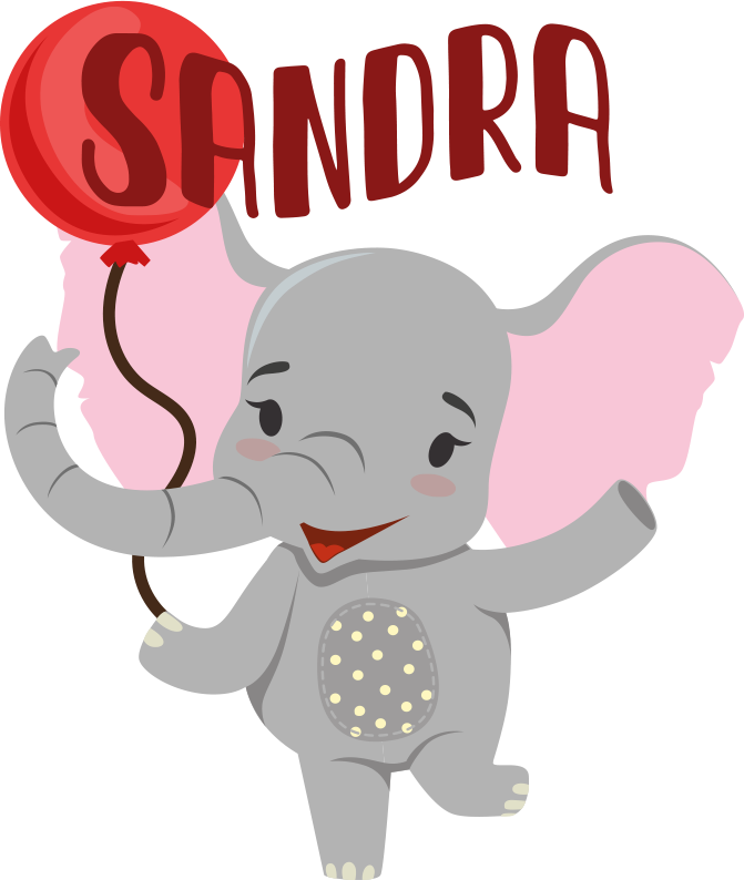 Animal vinyl rug elephant and balloon - TenStickers