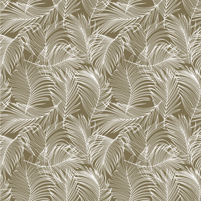 Graceful brown leaves floral vinyl rug - TenStickers