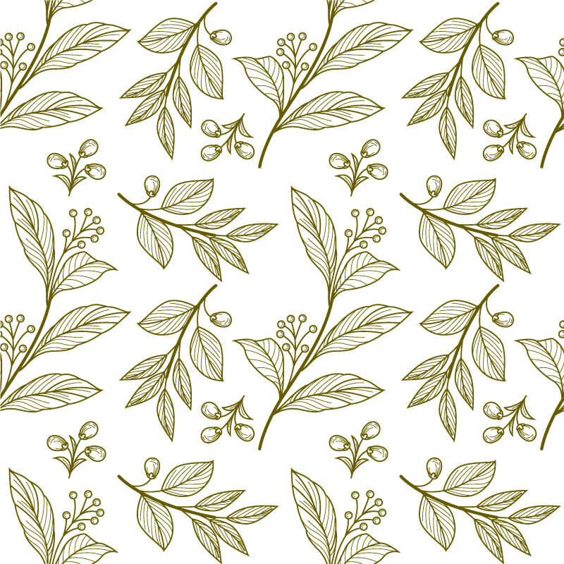Floral vinyl rug with botanical leaves design - TenStickers