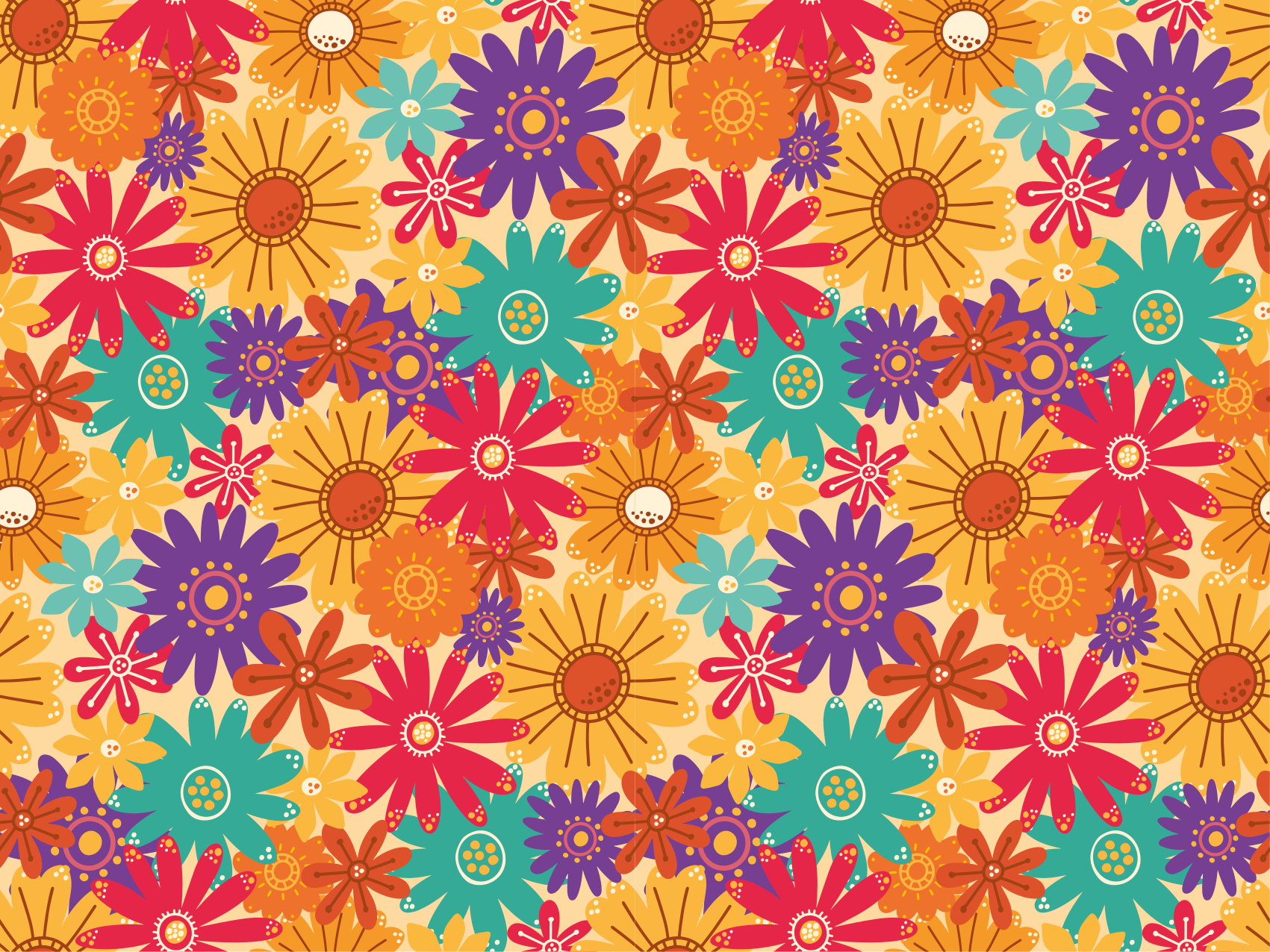 Floral vinyl rug abundant in blooms - TenStickers