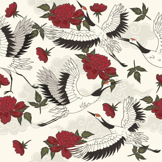 Floral vinyl rug in soothing earth tones - TenStickers