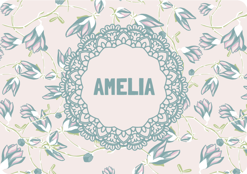 Floral vinyl rug with leafy elegance - TenStickers