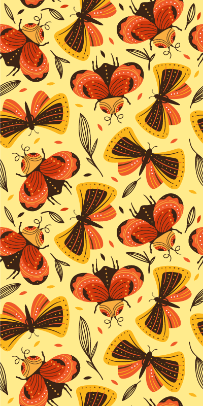 Floral vinyl rug with butterfly on flower design - TenStickers