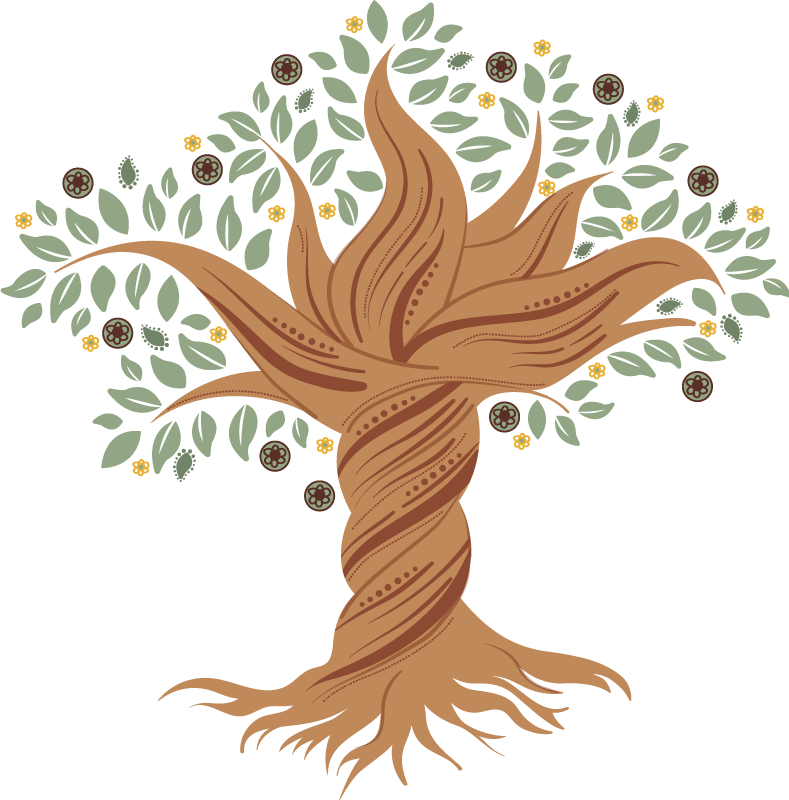 Floral vinyl rug tree of life twist - TenStickers
