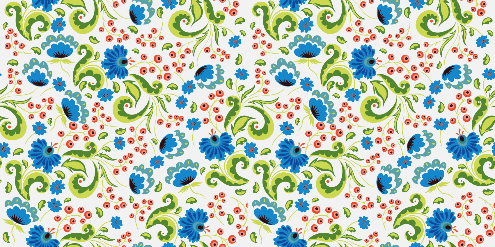 Floral vinyl rug with green and blue flowers everywhere - TenStickers