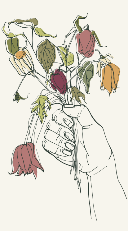Withered flowers feelings flower rug - TenStickers