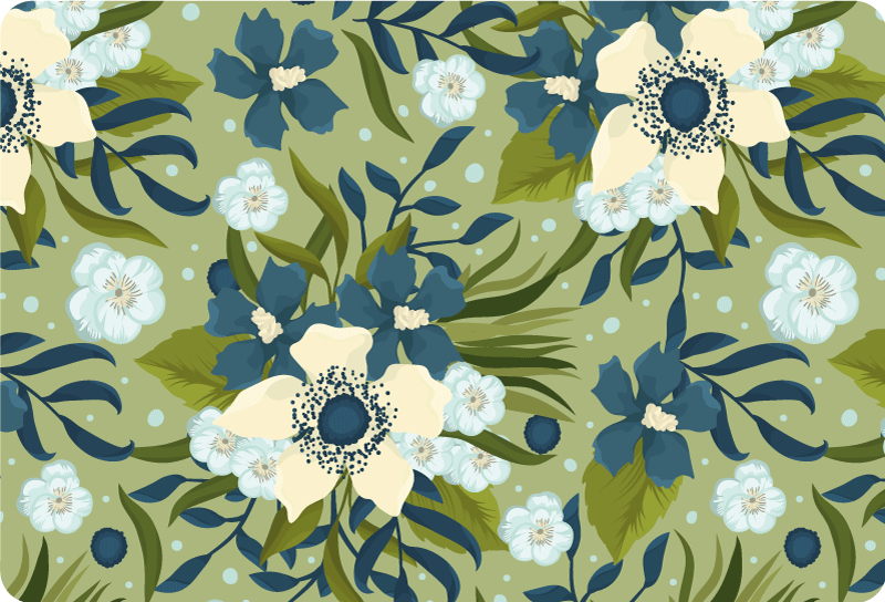 Floral vinyl rug in vibrant summer style - TenStickers