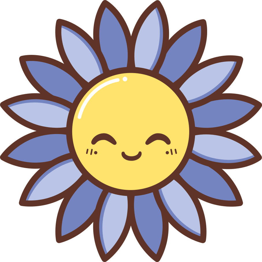 Floral vinyl rug silhouette cheerful purple bloom - TenStickers
