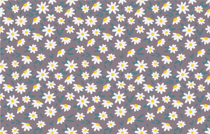 Floral vinyl rug with cute tiny daisy pattern - TenStickers
