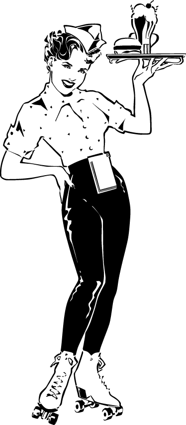 Vintage waitress kitchen vinyl rug - TenStickers