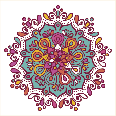 Kitchen vinyl rug colorful tiled mandala - TenStickers