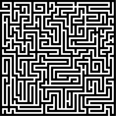 Dining room vinyl rug black and white maze - TenStickers
